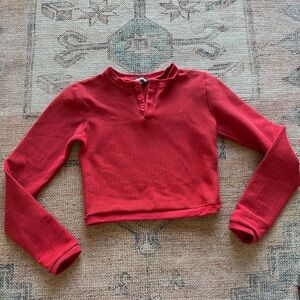 Waydamin Striped Henley Crop Top